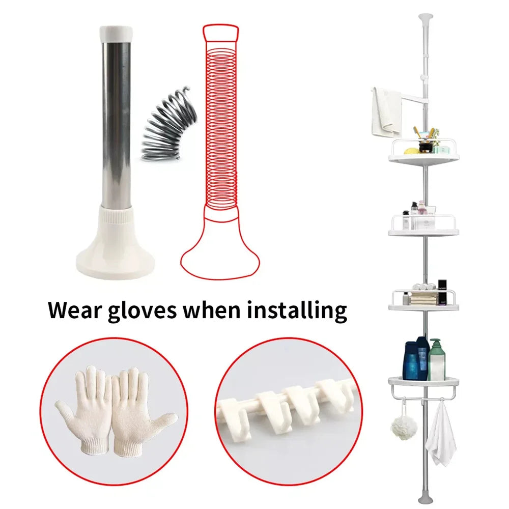 4-Tier Telescopic Shower Caddy – Maximise Space & Keep Your Bathroom Organised with Style