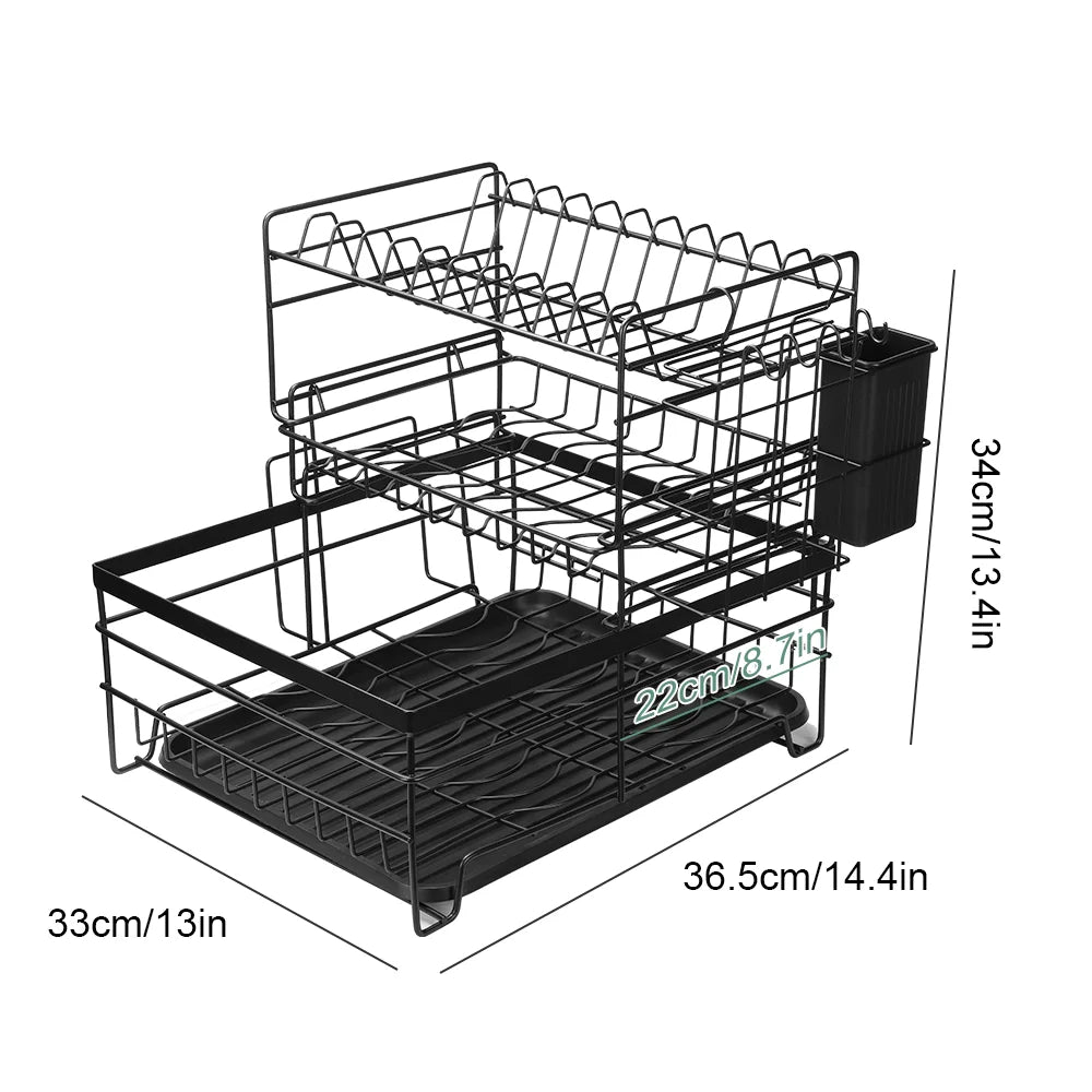 3-Tier Dish Drying Rack – Elevate Your Kitchen with Premium Design & Maximum Functionality