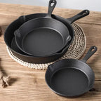 3-Piece Cast Iron Frying Pan Set – Elevate Your Everyday Cooking with Timeless Durability & Superior Flavour