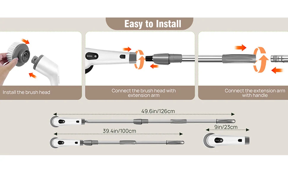 Electric Rotary Cleaning Brush – Effortless Deep Cleaning with 360° Power & Precision
