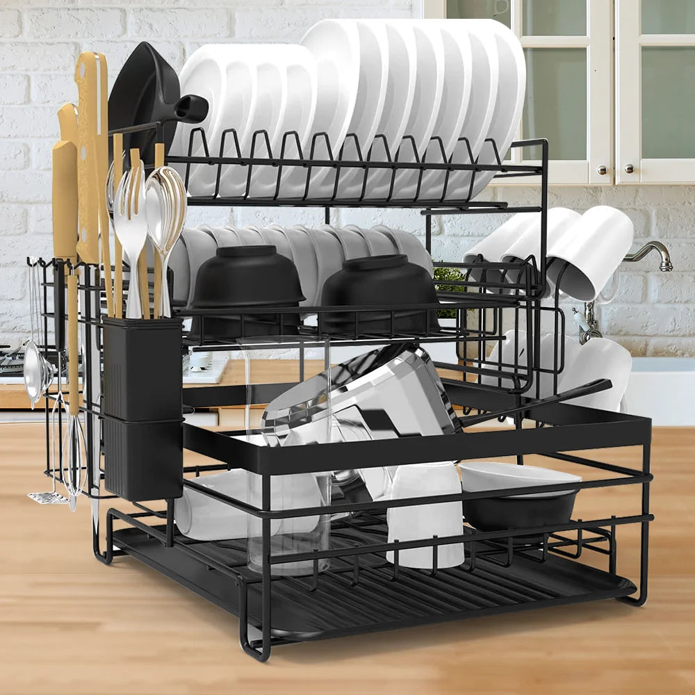 3-Tier Dish Drying Rack – Elevate Your Kitchen with Premium Design & Maximum Functionality