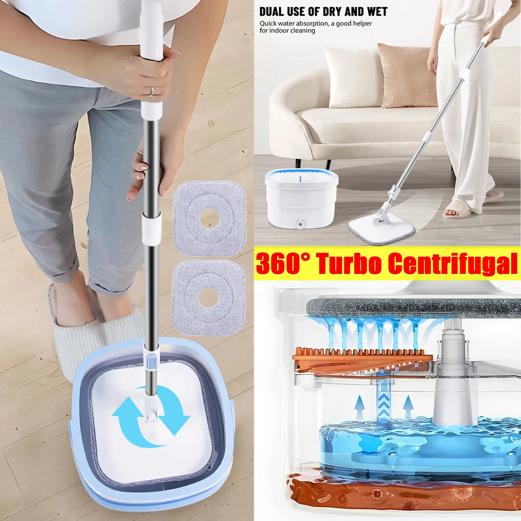 VickHome 360° Turbo Spin Mop – Effortless Floor Cleaning with Precision, Power & Style