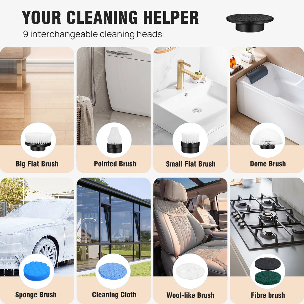 Electric Rotary Cleaning Brush – Effortless Deep Cleaning with 360° Power & Precision