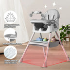 3-in-1 Convertible Baby High Chair – Foldable, Portable & Adjustable Dining Seat with Double-Layer Tray for Easy Feeding & Playtime