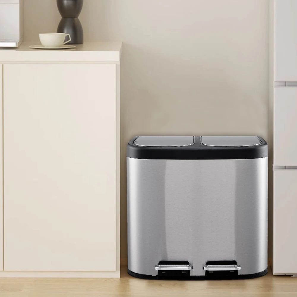 Dual-Compartment Recycling Bin – Organise Your Kitchen with Elegance & Efficiency