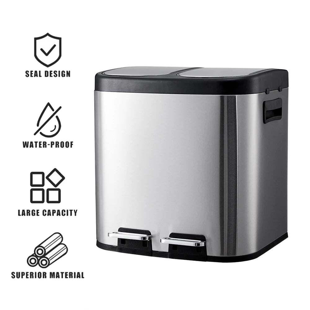 Dual-Compartment Recycling Bin – Organise Your Kitchen with Elegance & Efficiency