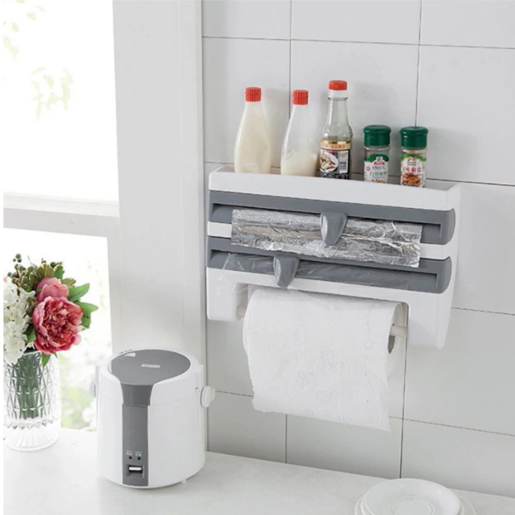 Wall-Mounted Cling Film Dispenser – Effortless Kitchen Organisation with Style & Precision