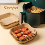 Disposable Air Fryer Paper Liners 50pcs – Effortless Cooking, Cleaner Kitchen, Perfect Results