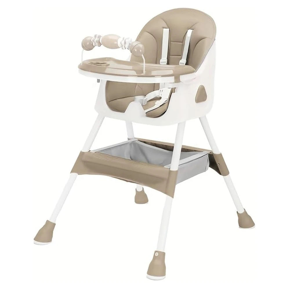3-in-1 Convertible Baby High Chair – Foldable, Portable & Adjustable Dining Seat with Double-Layer Tray for Easy Feeding & Playtime