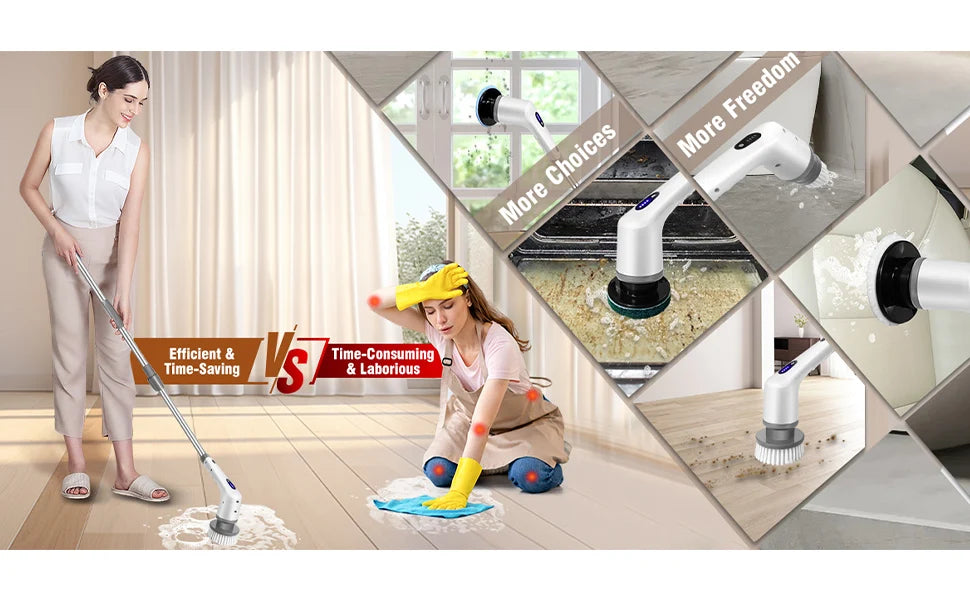 Electric Rotary Cleaning Brush – Effortless Deep Cleaning with 360° Power & Precision
