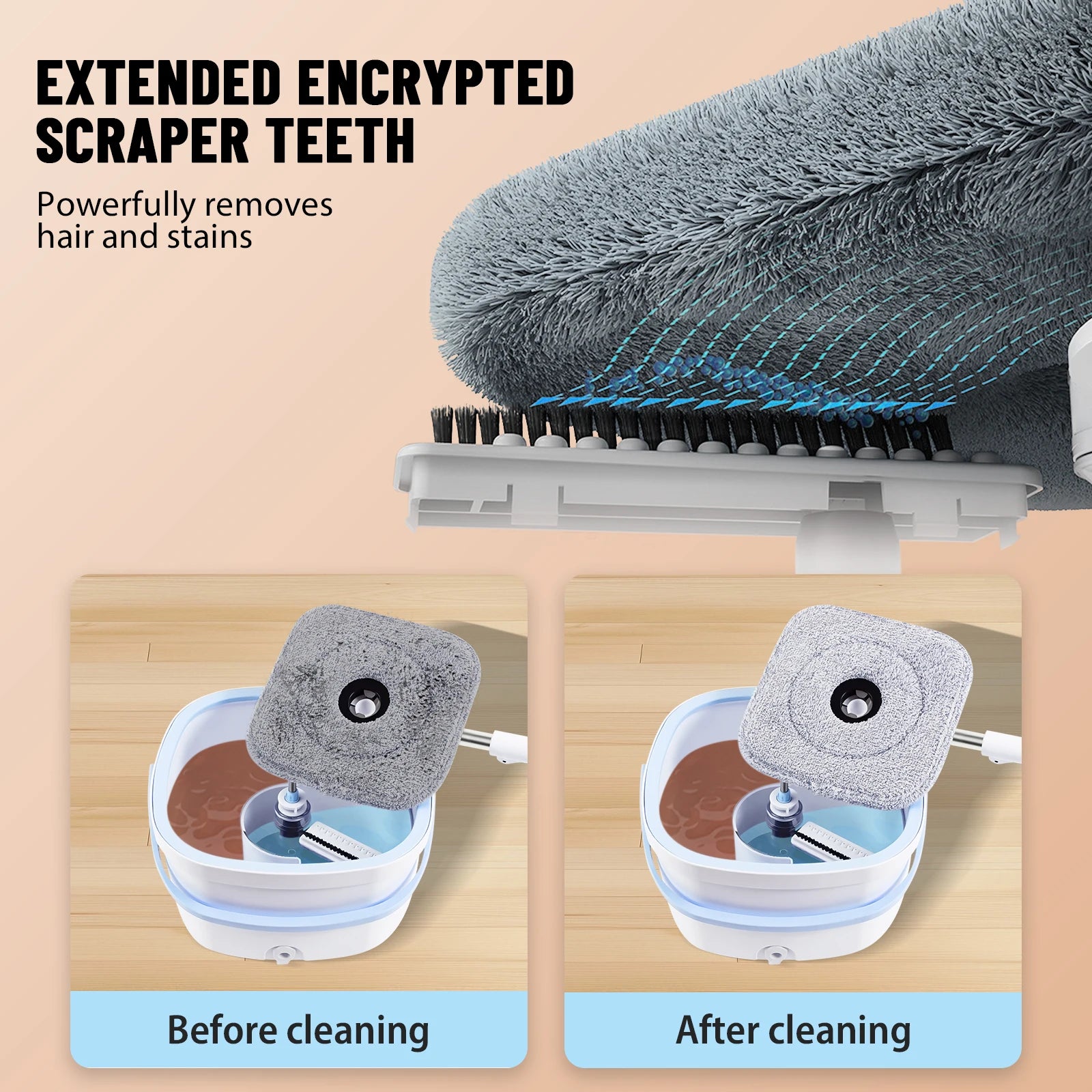 VickHome 360° Turbo Spin Mop – Effortless Floor Cleaning with Precision, Power & Style