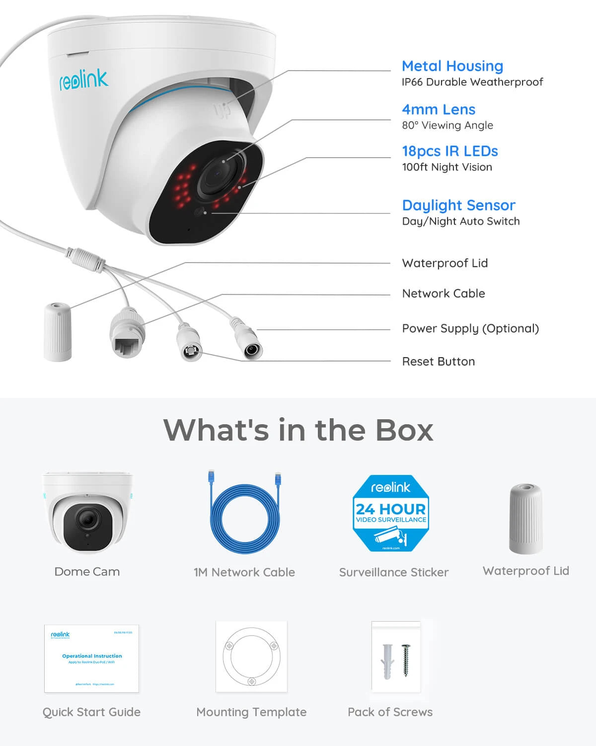 Reolink Smart Security Camera – 5MP PoE Outdoor Protection with Night Vision & Intelligent Detection