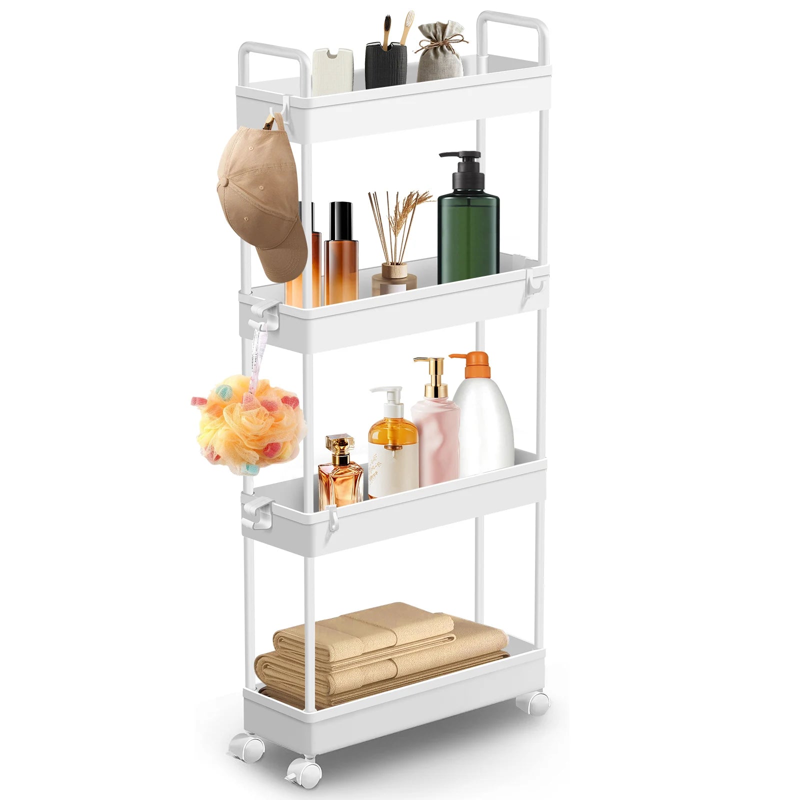 DayPlus 4-Tier Rolling Storage Trolley – Effortless Home Organisation with Space-Saving Mobility