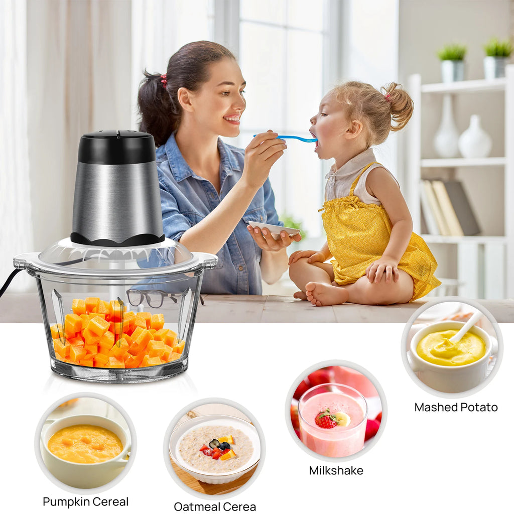 Electric Food Chopper 2L – Effortless Meal Prep with Power, Precision & Speed