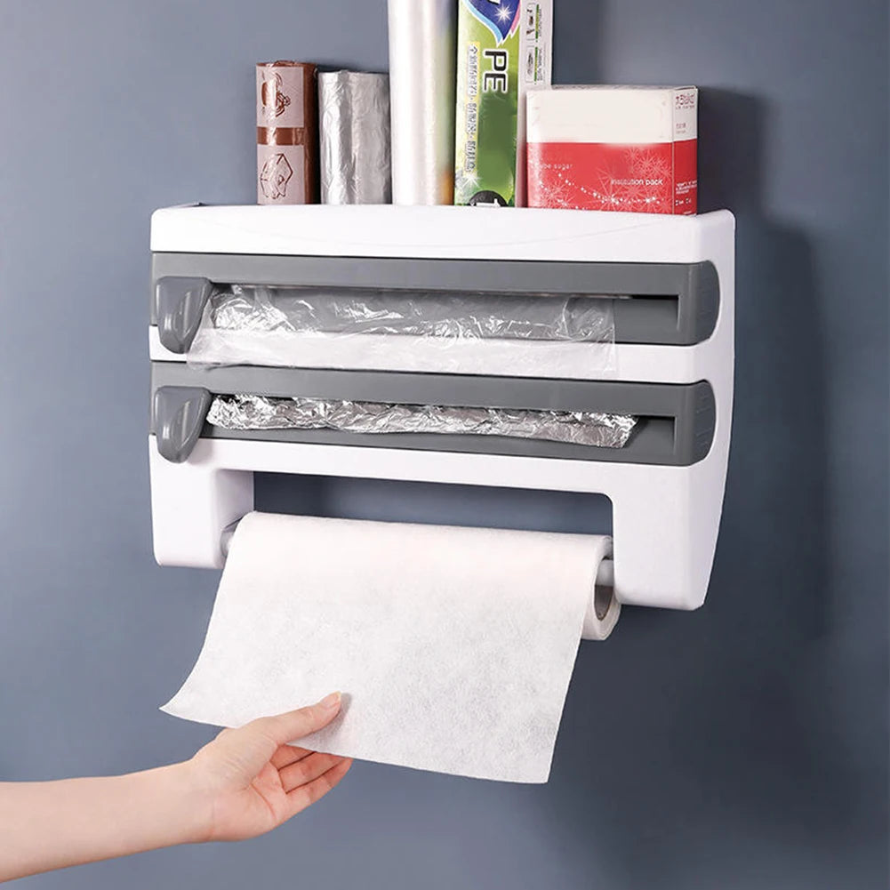 Wall-Mounted Cling Film Dispenser – Effortless Kitchen Organisation with Style & Precision