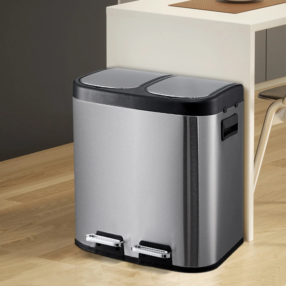 Dual-Compartment Recycling Bin – Organise Your Kitchen with Elegance & Efficiency