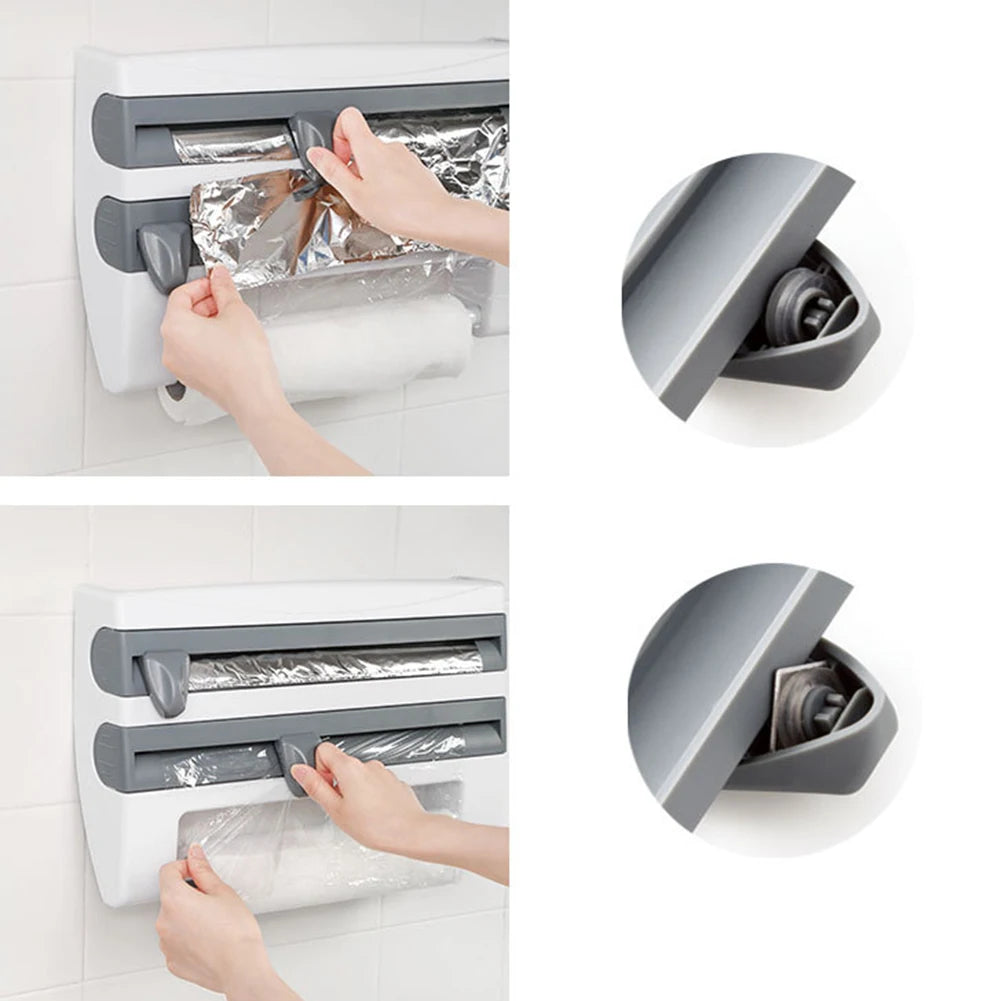 Wall-Mounted Cling Film Dispenser – Effortless Kitchen Organisation with Style & Precision
