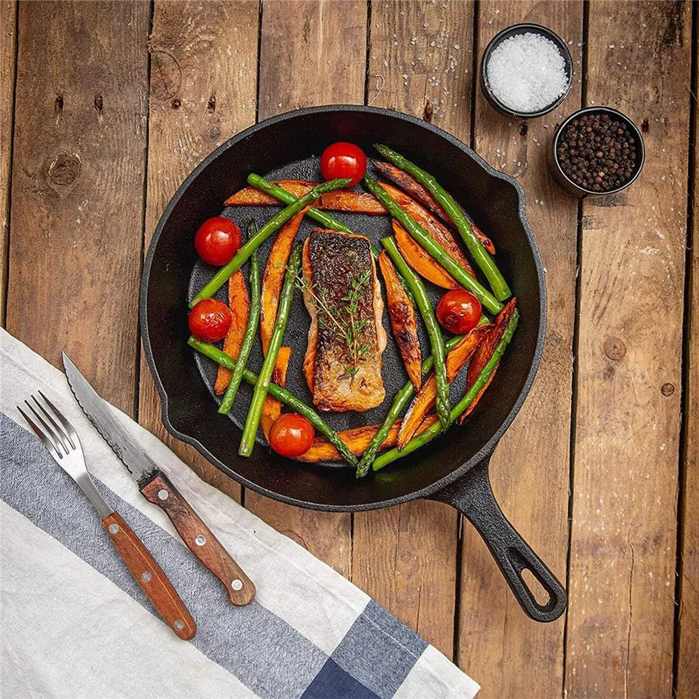 3-Piece Cast Iron Frying Pan Set – Elevate Your Everyday Cooking with Timeless Durability & Superior Flavour
