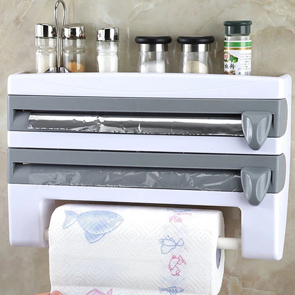 Wall-Mounted Cling Film Dispenser – Effortless Kitchen Organisation with Style & Precision