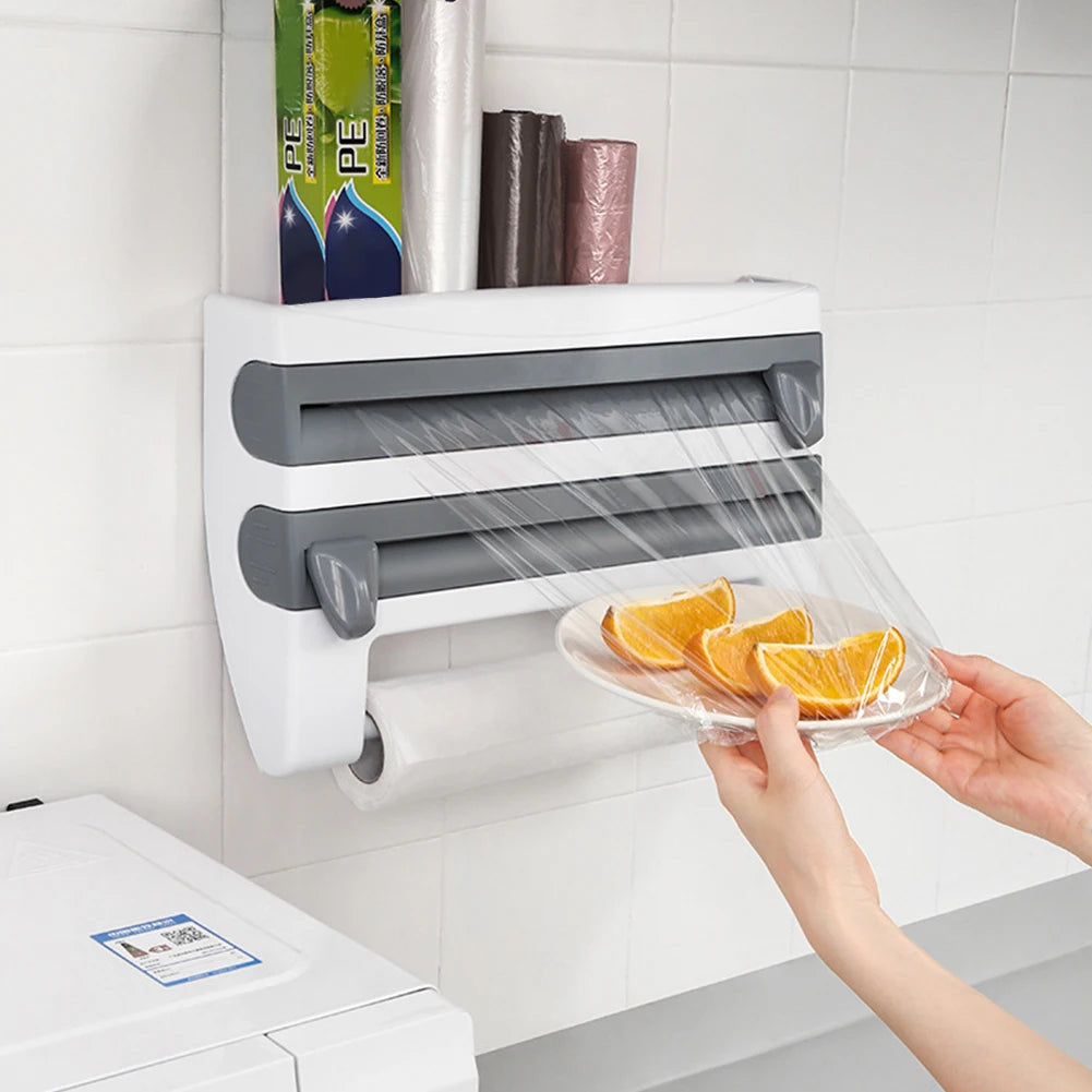 Wall-Mounted Cling Film Dispenser – Effortless Kitchen Organisation with Style & Precision