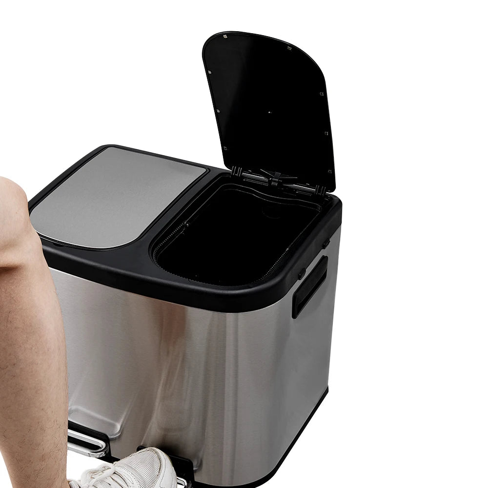 Dual-Compartment Recycling Bin – Organise Your Kitchen with Elegance & Efficiency