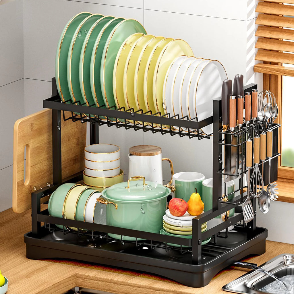 2-Tier Dish Drainer Rack – Elevate Your Kitchen with Smart Design & Seamless Drying Efficiency