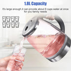 Rapid-Boil Glass Kettle – Sleek 2L 1800W Design with Blue LED & Stainless Steel Finish