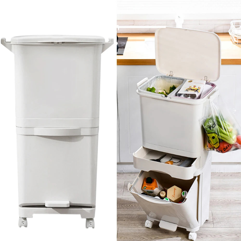 Voltsify Double-Compartment Waste Bin – Streamline Your Kitchen with Smart, Space-Saving Design