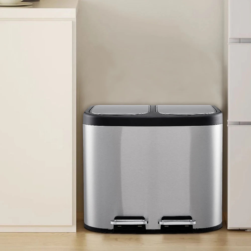 Dual-Compartment Recycling Bin – Organise Your Kitchen with Elegance & Efficiency