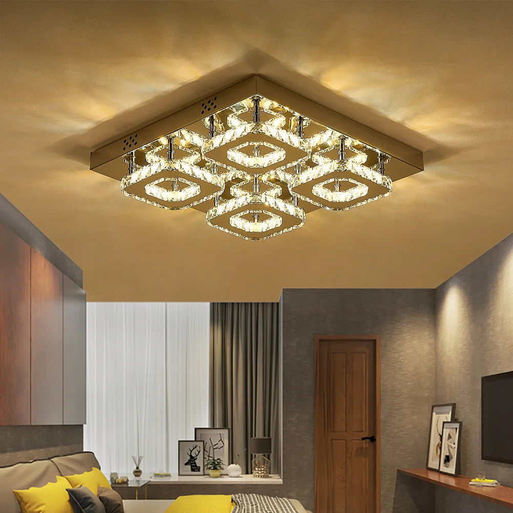 Ceiling Light Crystal Chandelier 48W LED