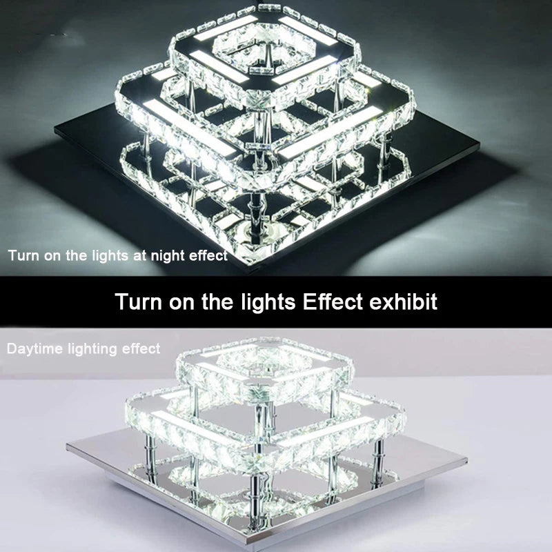 Crystal Elegance LED Ceiling Light – Illuminate Your Home with Luxury & Modern Style