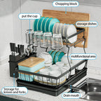 2-Tier Dish Drying Rack – Maximise Your Kitchen Space with Style & Practicality