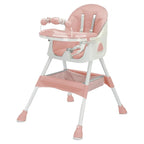 3-in-1 Convertible Baby High Chair – Foldable, Portable & Adjustable Dining Seat with Double-Layer Tray for Easy Feeding & Playtime