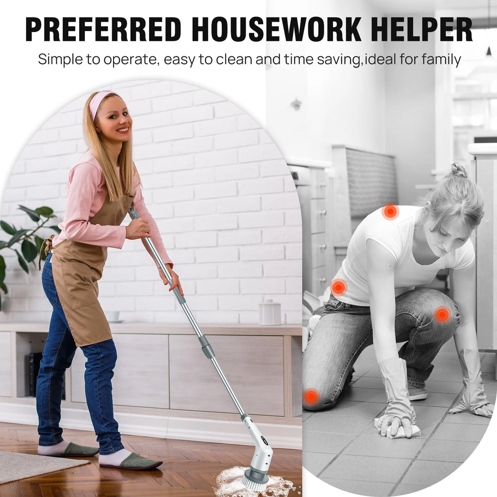 Electric Rotary Cleaning Brush – Effortless Deep Cleaning with 360° Power & Precision