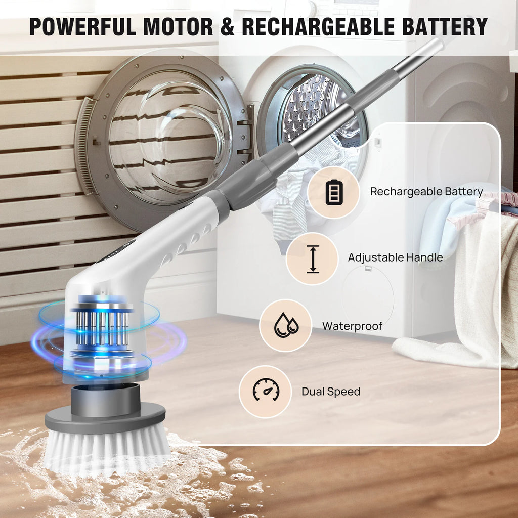 Electric Rotary Cleaning Brush – Effortless Deep Cleaning with 360° Power & Precision