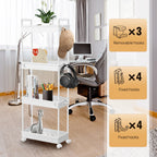 DayPlus 4-Tier Rolling Storage Trolley – Effortless Home Organisation with Space-Saving Mobility