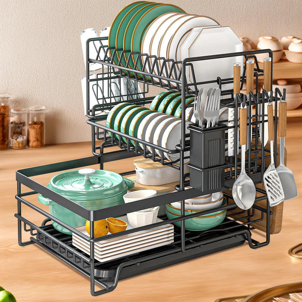 3-Tier Dish Drying Rack – Elevate Your Kitchen with Premium Design & Maximum Functionality