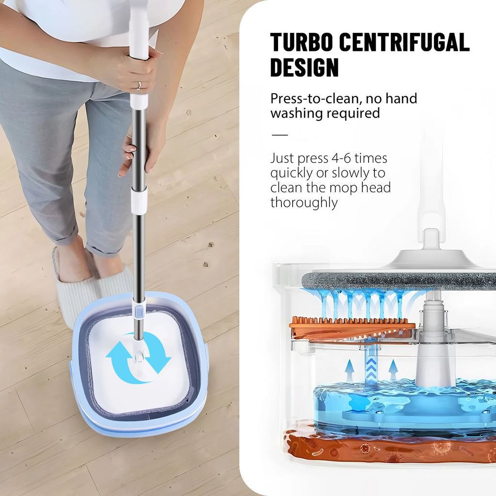 VickHome 360° Turbo Spin Mop – Effortless Floor Cleaning with Precision, Power & Style