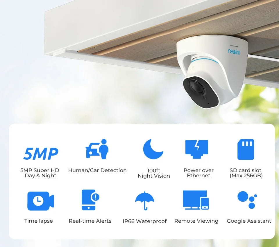 Reolink Smart Security Camera – 5MP PoE Outdoor Protection with Night Vision & Intelligent Detection