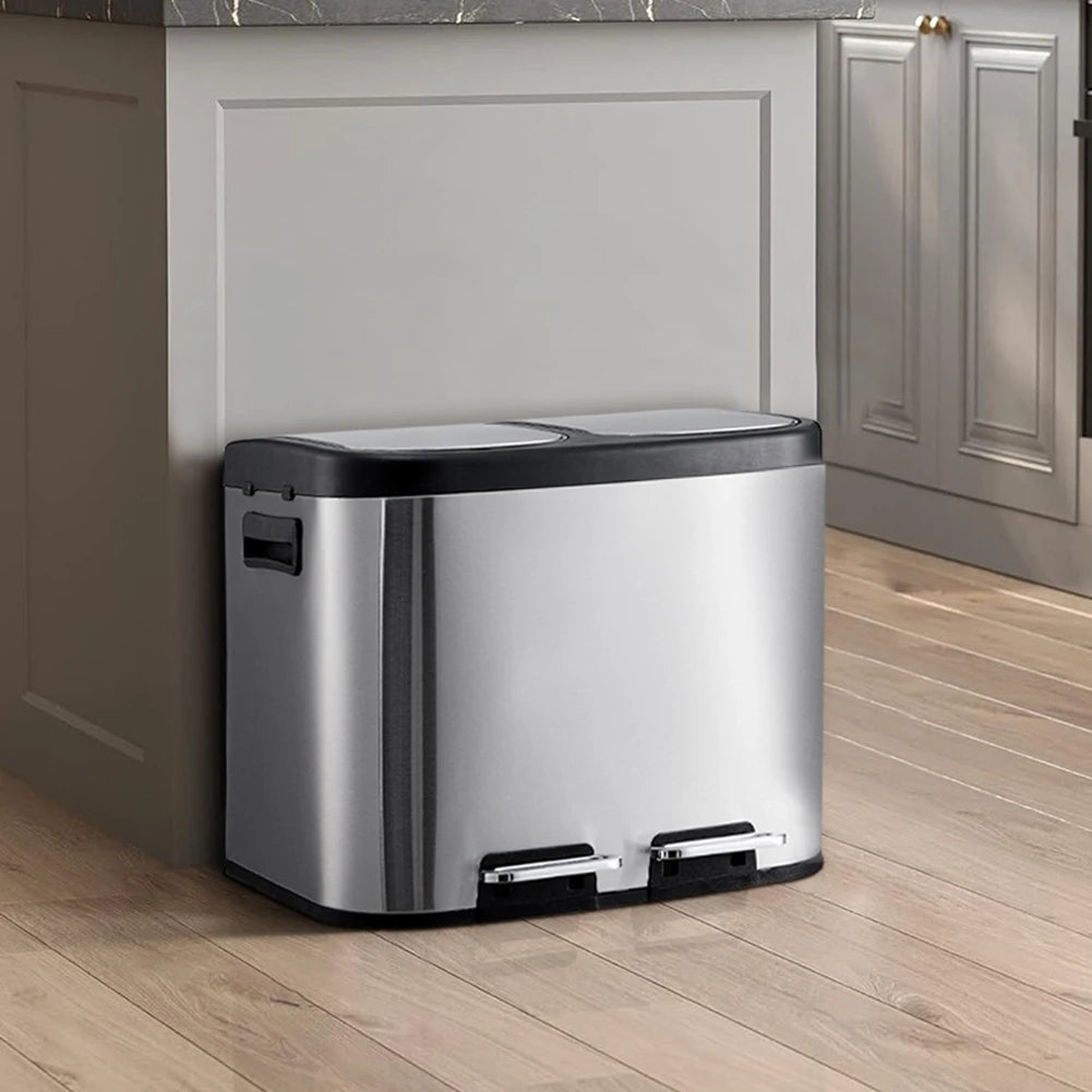 Dual-Compartment Recycling Bin – Organise Your Kitchen with Elegance & Efficiency