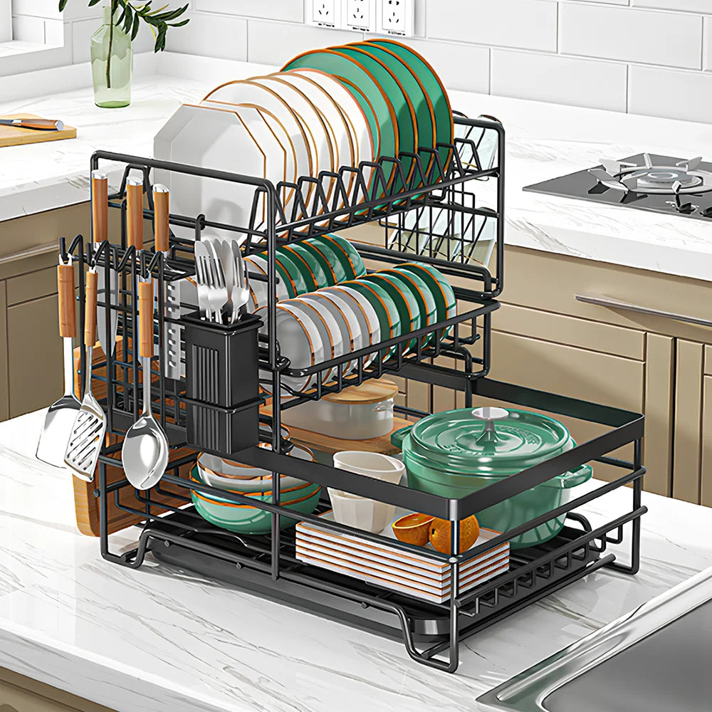 3-Tier Dish Drying Rack – Elevate Your Kitchen with Premium Design & Maximum Functionality