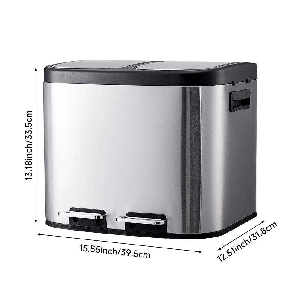 Dual-Compartment Recycling Bin – Organise Your Kitchen with Elegance & Efficiency